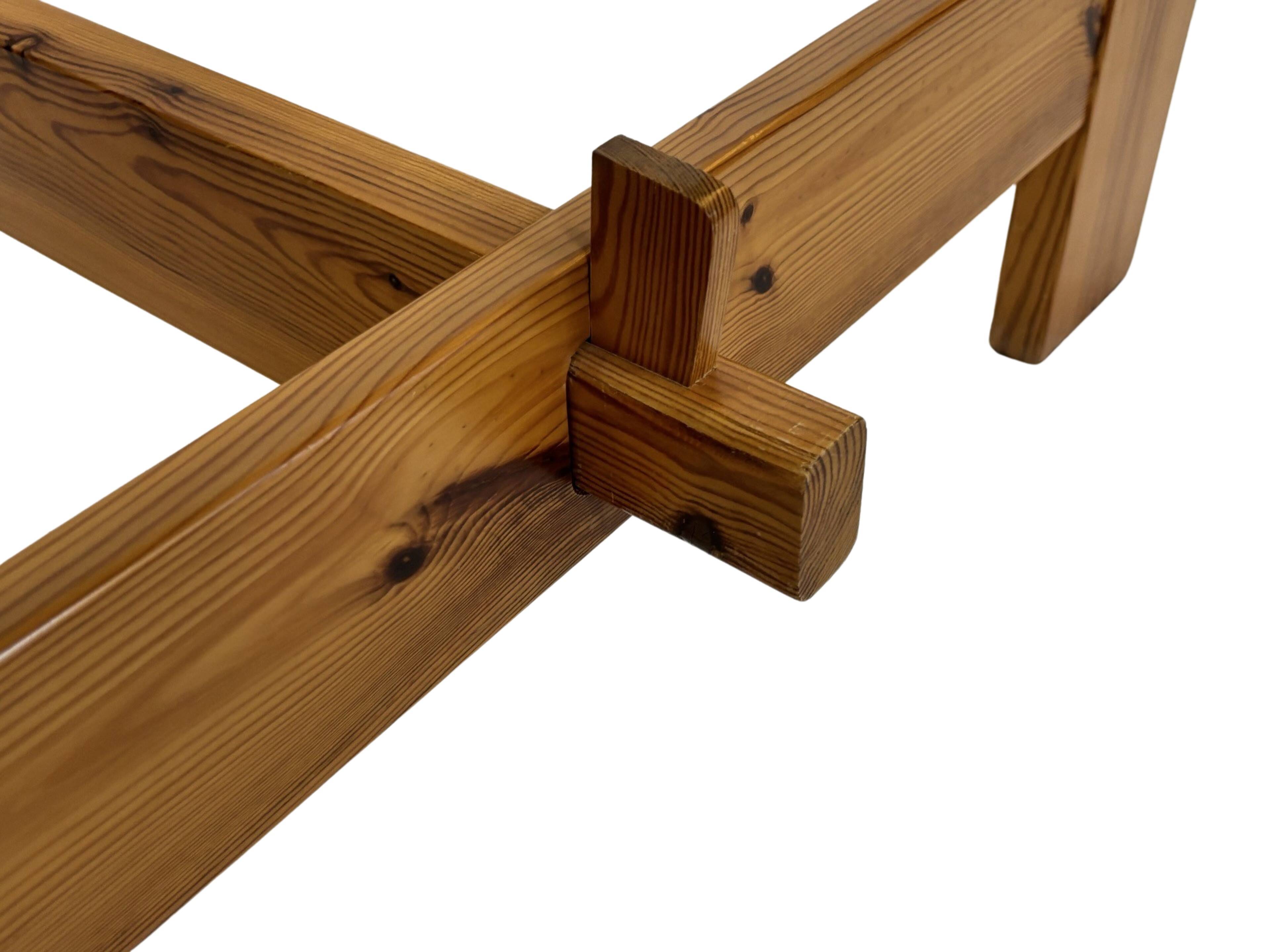Vintage coffee table pinewood minimalist 1970s design