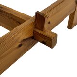 Vintage coffee table pinewood minimalist 1970s design