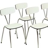 Set of 6 Gray Formica Chairs Chrome Dining Room Chairs Sixties