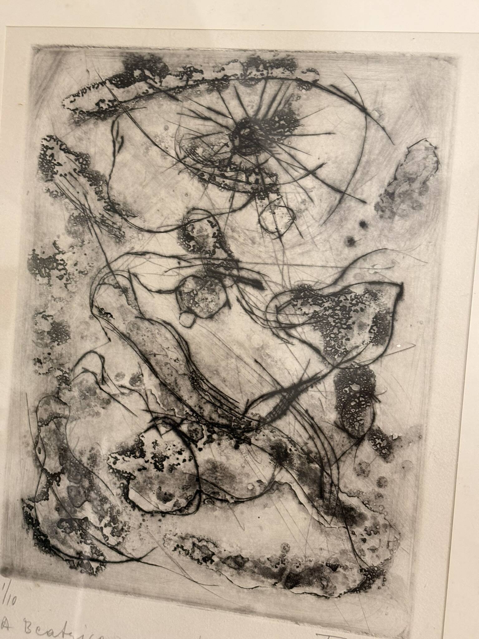 Etching Abstract Gravure Jean Tsamis Signed Numbered 1/10