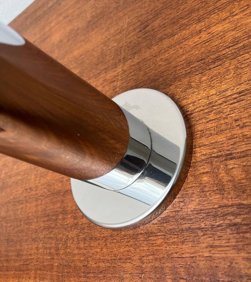 Vintage German ceiling lamp in chrome and glass from the space age by Motoko Ishii for Staff, 1970s.