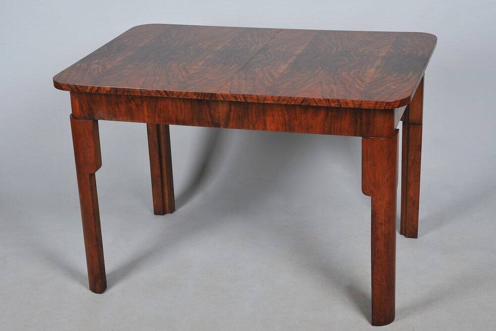 Art Deco Extendable Dining Table in Beech and Spruce, Czech, 1930s