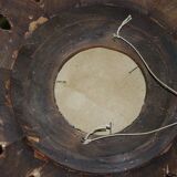 Vintage multi-faceted witch mirror in golden wood 1960 rare