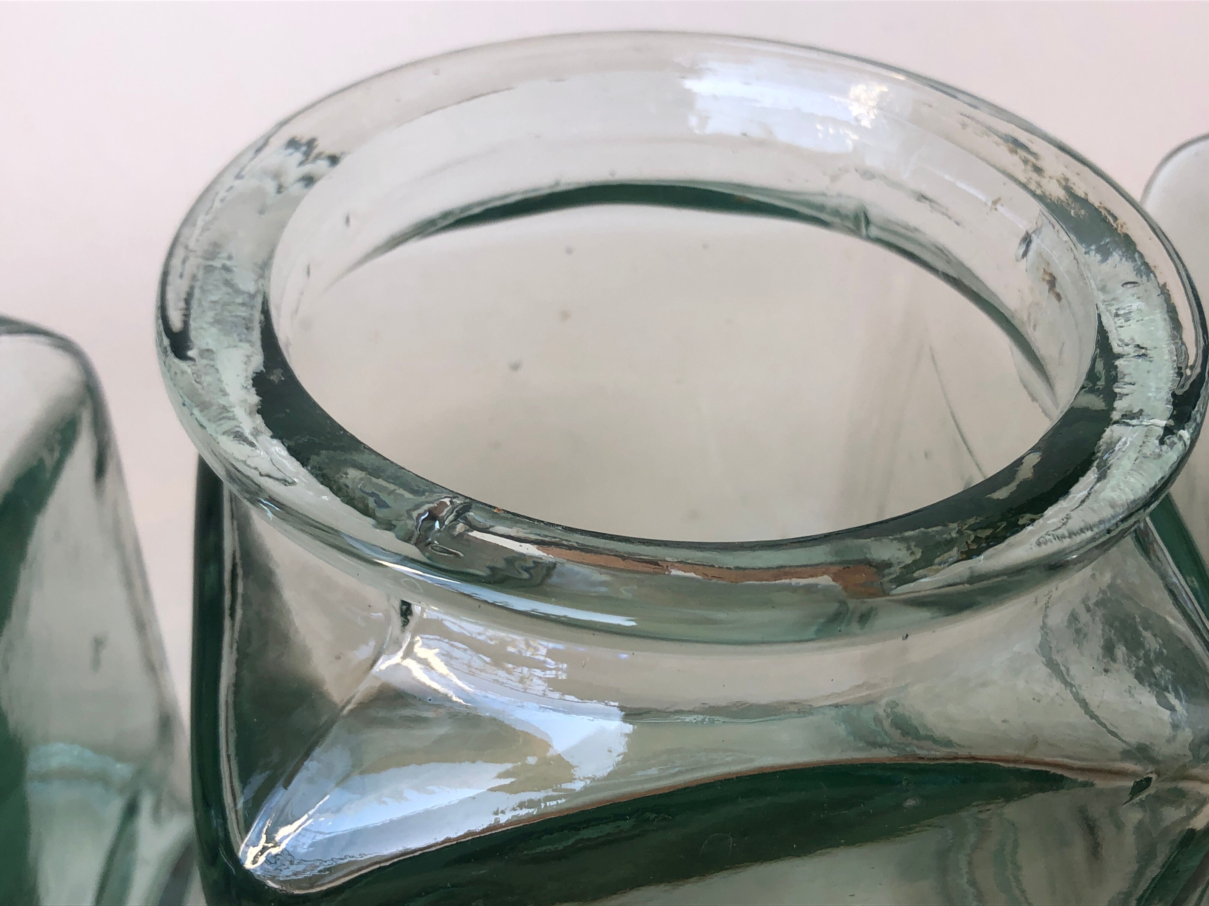 Set of 5 jars glass and Cork. 1970