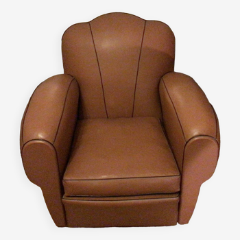 Sicilian leather club chair from the 60s