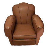 Fauteuil club sicilien en cuir, années 1960