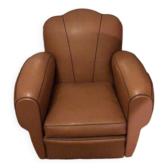 Sicilian leather club chair from the 60s