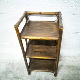 Small rattan and wood shelf