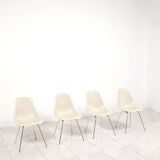 Set of 4 fiberglass Eames Chairs with H-Base for Fehlbaum by Herman Miller