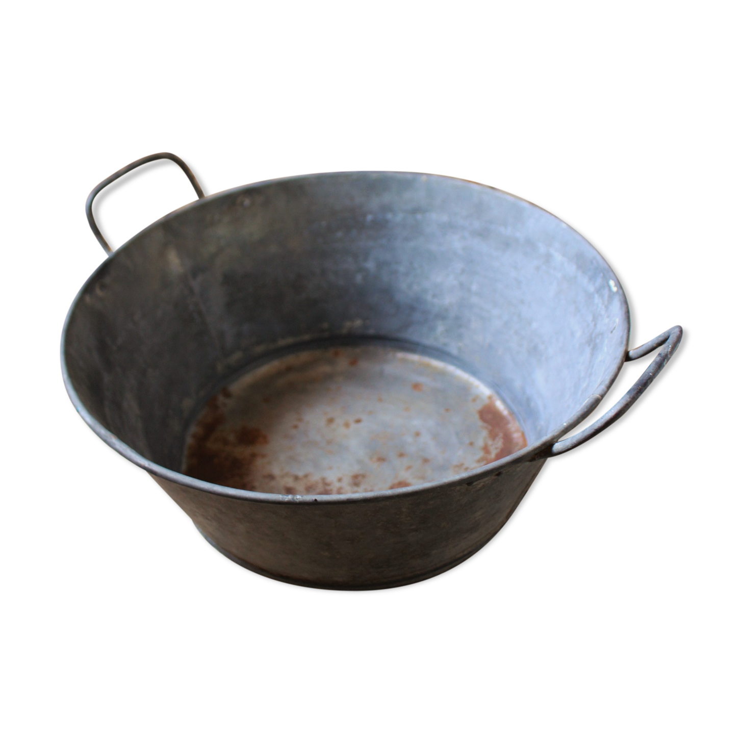 Round zinc basin two coves Garden Washbasin