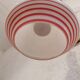 Vintage White Glass Pendant Light: Orange Stripe Retro Lamp