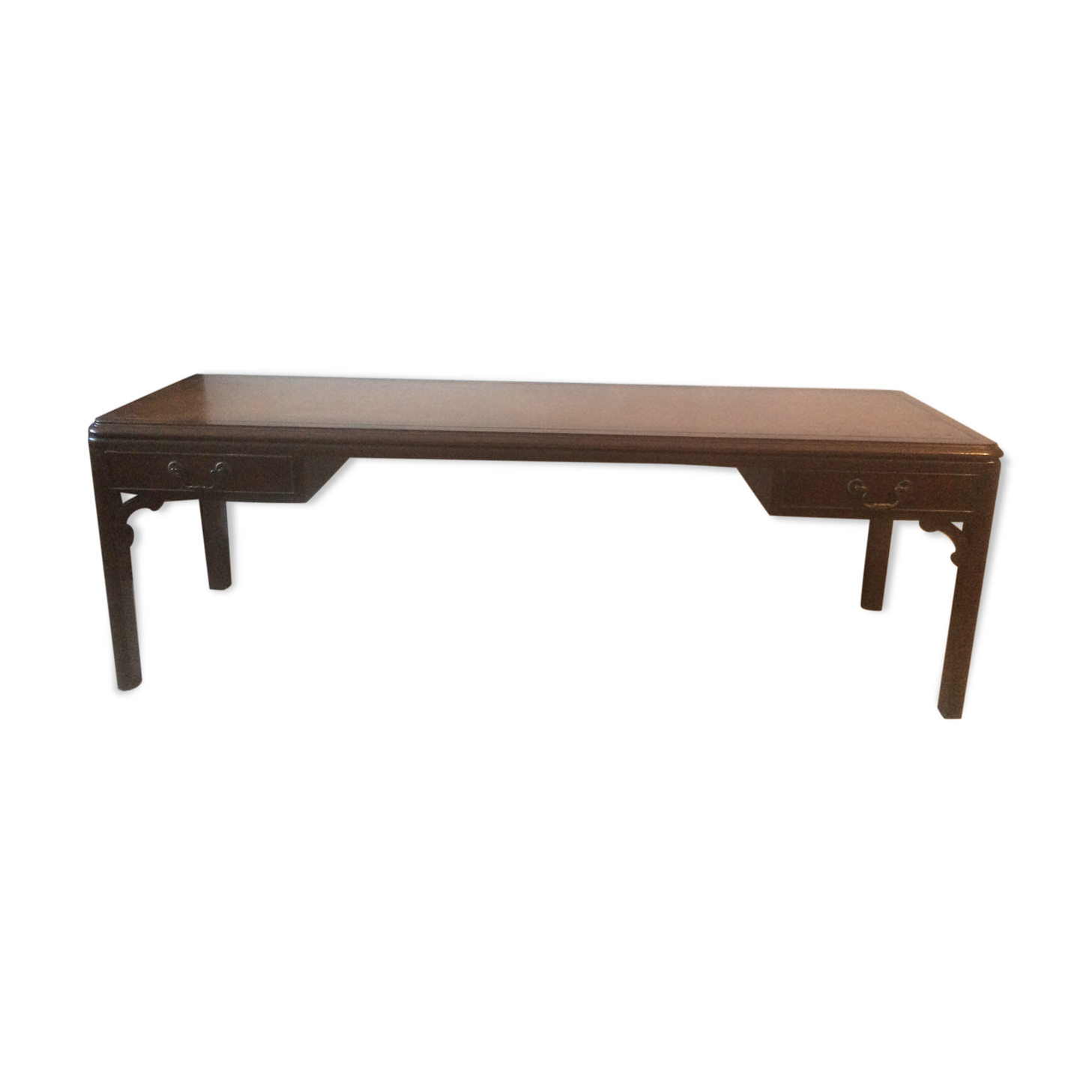 Table basse en acajou et cuir