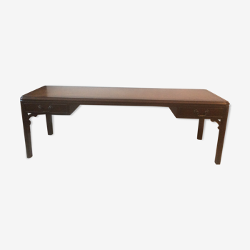 Table basse en acajou et cuir