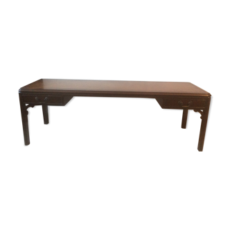 Table basse en acajou et cuir