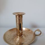 Brass candle holder, cellar rat