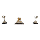 Chime clock and candlesticks