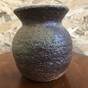 Ancien vase grès gris signé deco années 70 vintage
