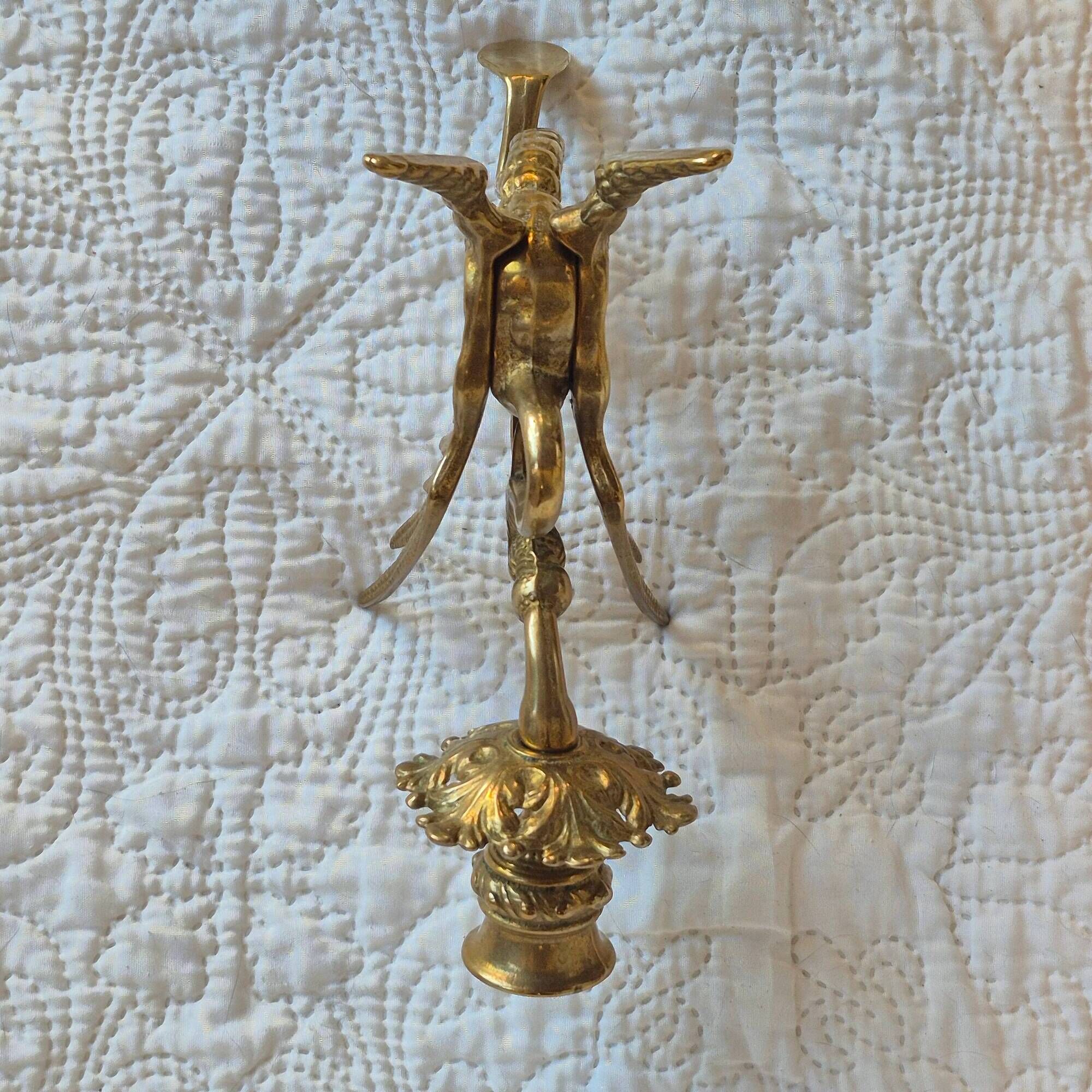 Pair of candlesticks with a winged dragon design – Napoleon III style