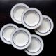 6 assiettes creuses vintage style bistrot porcelaine bleue et blanche