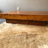 Vintage walnut magnifying glass coffee table