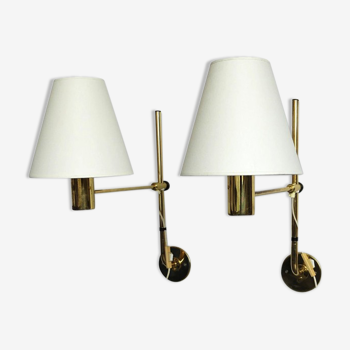 Pair orientable sconces V-393 Hans-Agne Jakobsson for AB Markaryd Sweden, brass