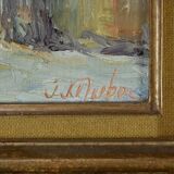 Painting “Under the Snow”, signed J.J Duboc – 1980