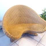 Fauteuil lotus en osier