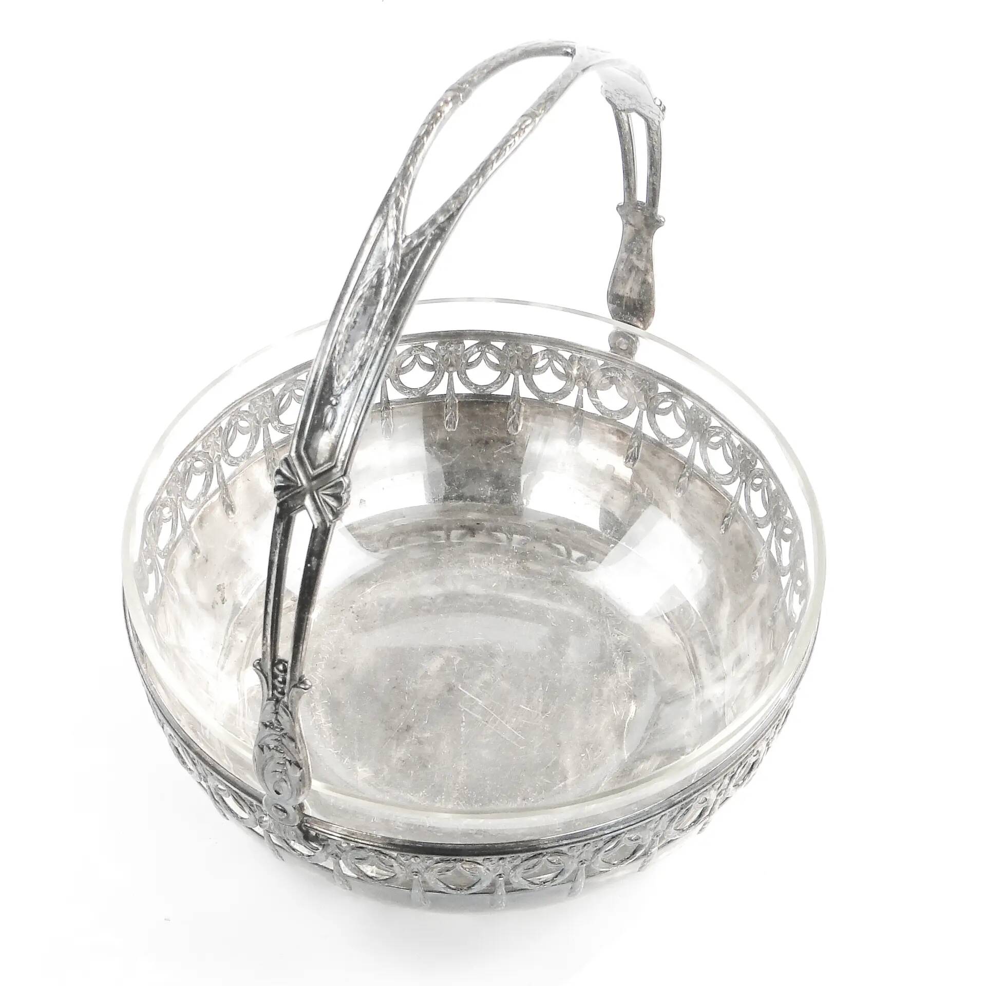 Fruit basket, Art Nouveau, silver-plated brass, WMF, Germany, early 20th century