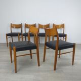 Set of 6 Scandinavian chairs teak 60s vintage