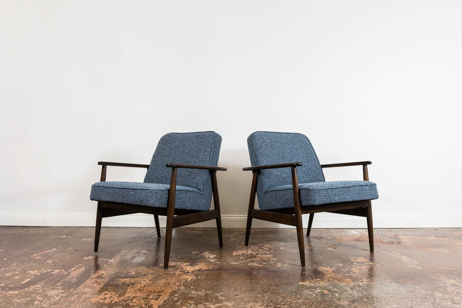 Pair of Mid-Century Blue Armchairs GFM 300-192, 1960's