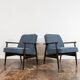 Pair of Mid-Century Blue Armchairs GFM 300-192, 1960's
