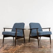 Paire de fauteuils bleus vintage GFM 300-192, 1960