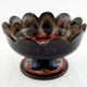 Brown and red ceramic fruit bowl Vallauris France, vintage 70s