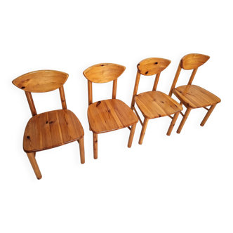 Set of 4 Daumiller pine dining chairs