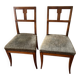 Pair of Directoire chairs in walnut, late 18th century.