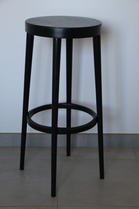 2 black baumann stools 785mm