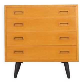 Ash chest of drawers, Danish design, 1970s, manufacture: Hundevad