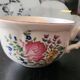 large breakfast cup saucer faience luneville kg street lamp flowers vintage