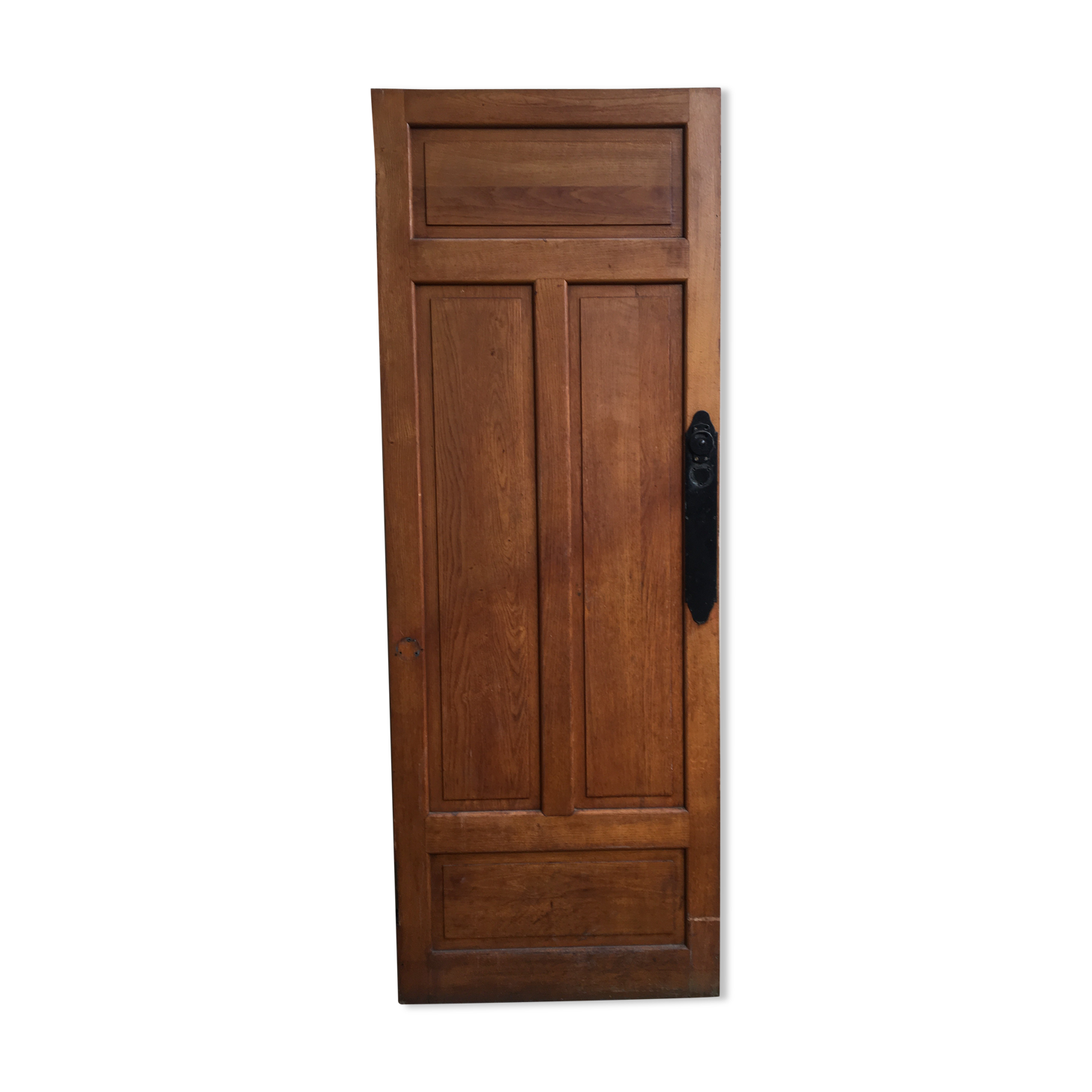 old sanitary door of the bank of France in oak