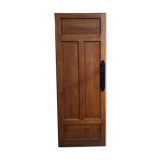 old sanitary door of the bank of France in oak