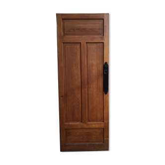 old sanitary door of the bank of France in oak