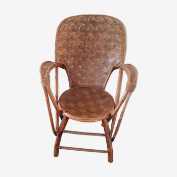 Fauteuil ancien en bois brut