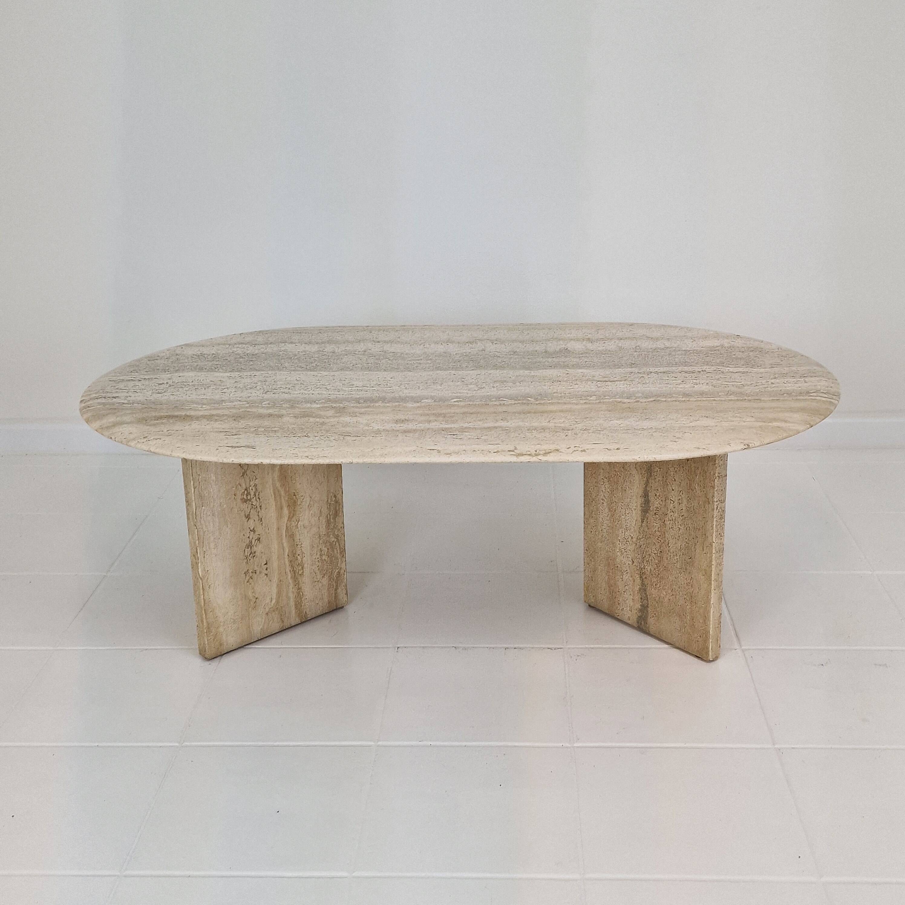 Travertine Coffee or Side Table, Italy 1980s