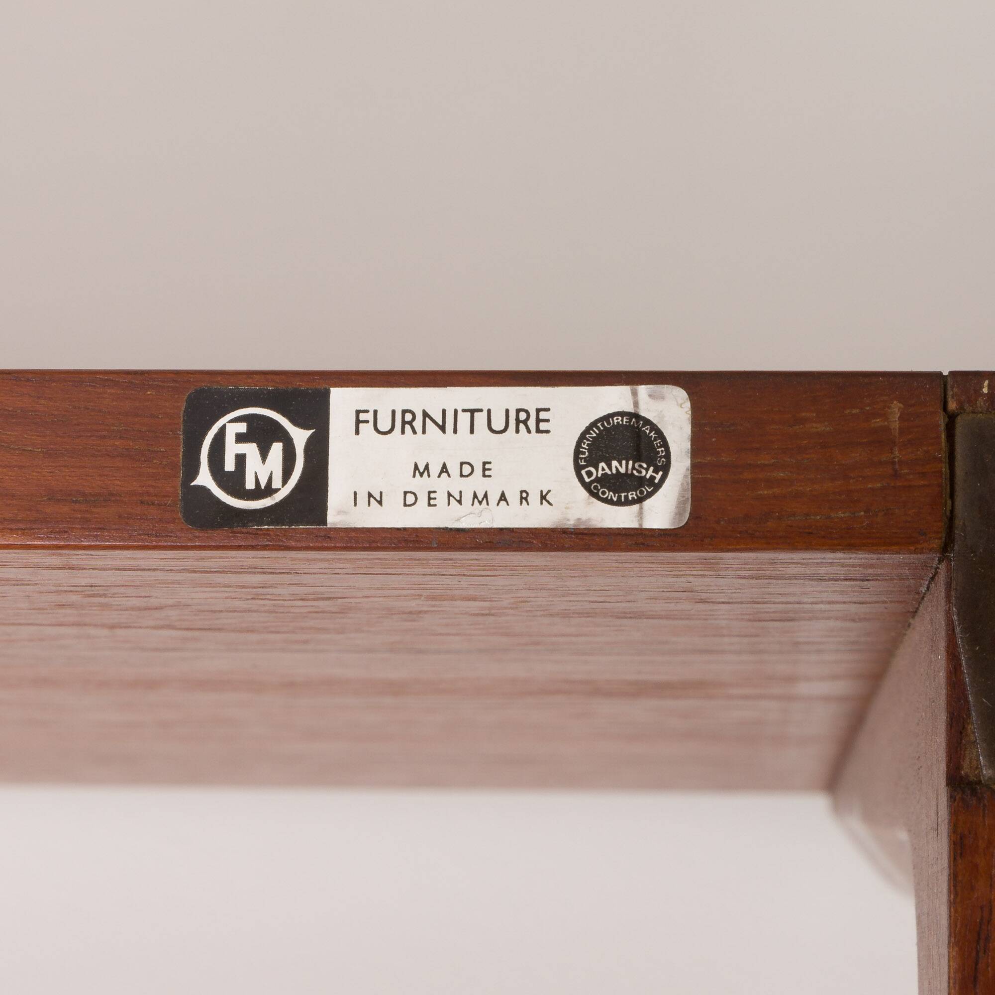 Three-compartment teak wall cabinet by Kai Kristiansen for FM Mobler, Denmark, 1960s