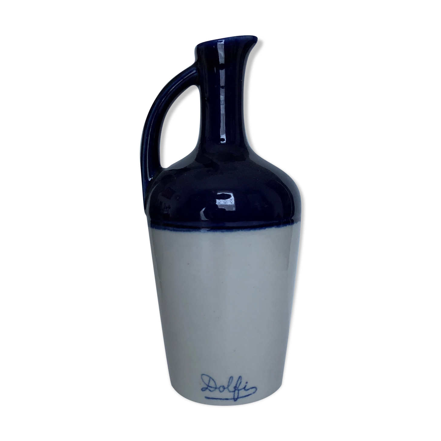 Pitcher in glazed stoneware signed Dolfi