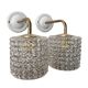 Pair of vintage chiseled glass wall lights