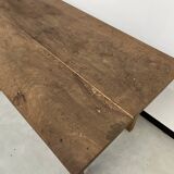 Small walnut farmhouse table with spindle legs