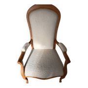 Voltaire armchair in boucle fabric