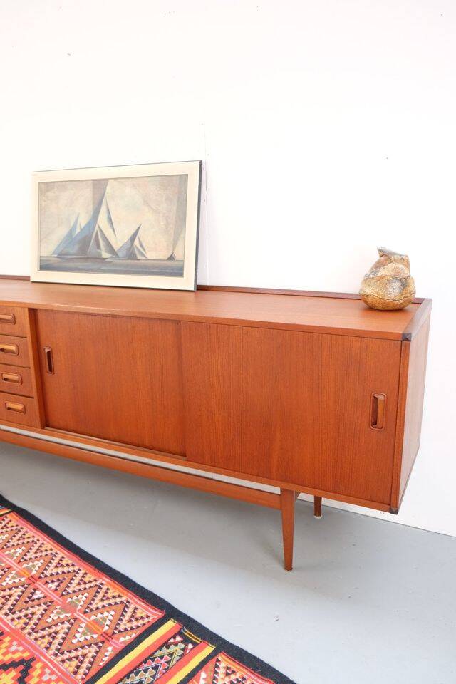 Teak ring buffet in vintage retro style from the 60s-70s.