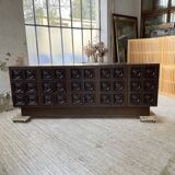 Brutalist sideboard attributed to De Coene, 1970s